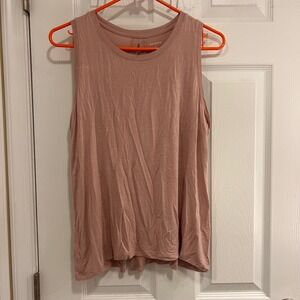 Halogen‎ Womens Dusty Rose Keyhole Back Split Hem Sleeveless Tank Top Large